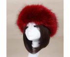Fufu Women Hat Solid Color Faux Fur Headwear Brimless Empty Top Hat for Skiing- 6