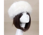 Fufu Women Hat Solid Color Faux Fur Headwear Brimless Empty Top Hat for Skiing- 3