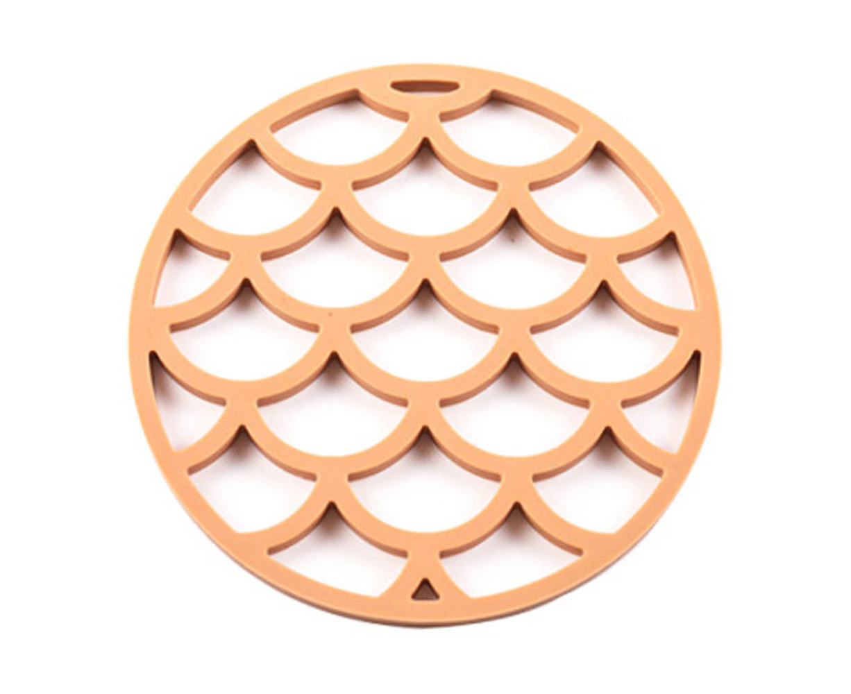 3Pcs Round Hollowing Out Design Dining Table Mat Drink Coasters Kitchen Insulation Hot Pad Silicone Placemat