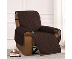 Recliner Sofa Cover with Pocket, Slipcovers Reversible Washable Elastic Adjustable Strap for home(1 Seater, Brown)