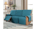 Recliner Sofa Cover with Pocket, Slipcovers Reversible Washable Elastic Adjustable Strap for home(3 Seater,Teal）