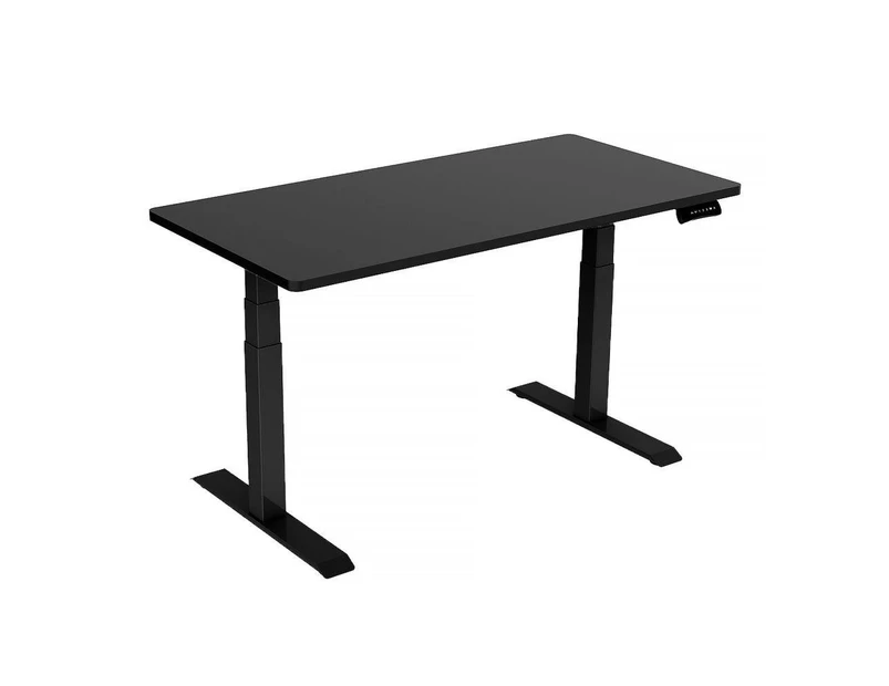 Standing Desk Height Adjustable Sit Stand Motorised Single Grey Motor Frame Maple Top