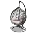 Oceana Outdoor Hanging Egg Chair In Slate Grey With Stand - Slate Grey - Egg Chairs