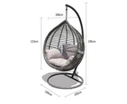 Oceana Outdoor Hanging Egg Chair In Slate Grey With Stand - Slate Grey - Egg Chairs