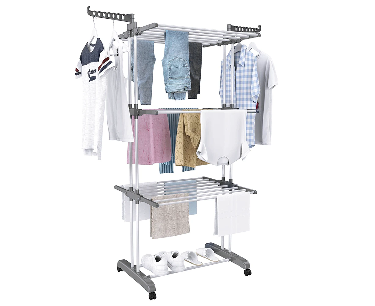 3 Tier Foldable Clothes Airer Folding Hanger Drying Rack Multi-Functional Stand