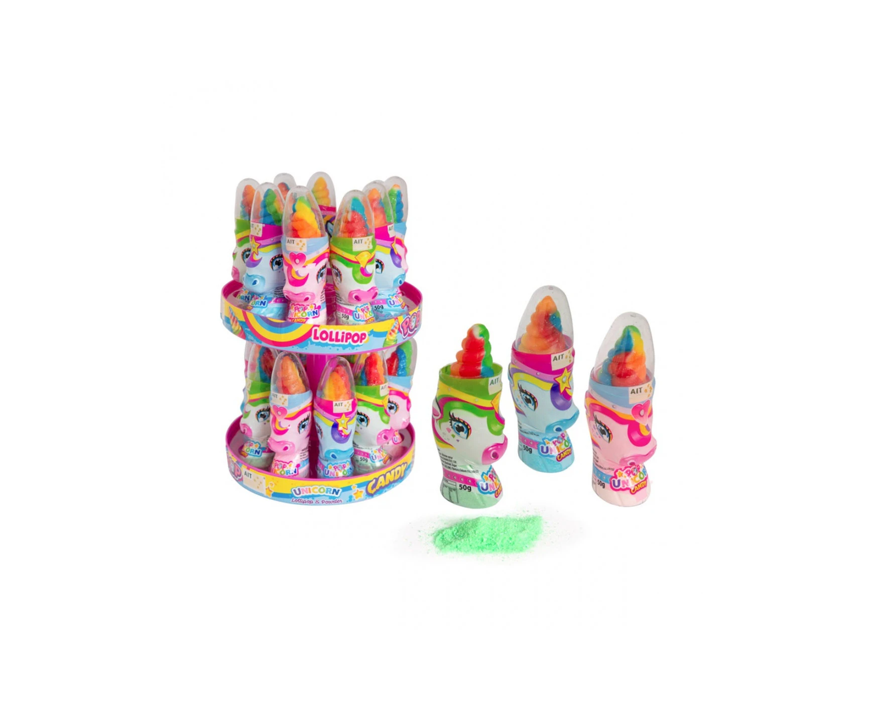 Unicorn Pop Candy 2in1 Lollipop and Powder 50g