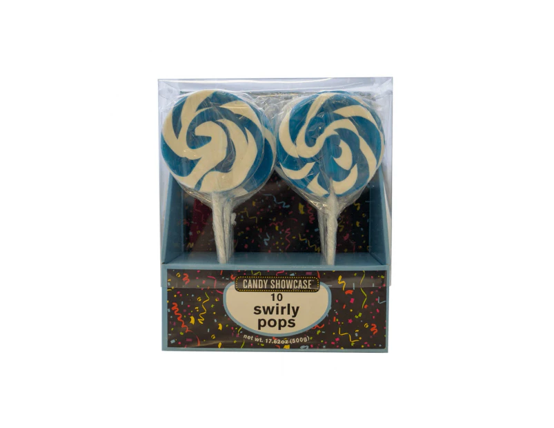 Lolliland Swirly Lollipops Blue & White 50g x 10