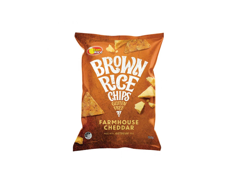 Sunrice Brown Rice Chips Farmhouse Cheddar 150g x 5