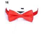 New Arrival Men\'s Fashion Plain Bowtie Polyester Pre Tied Wedding Bow Tie Suits Tie - Red