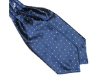 Men's Fashion Smooth Polka Dots Print Ascot Tie Neck Tie Silk Blend Scarf Cravat - Purple