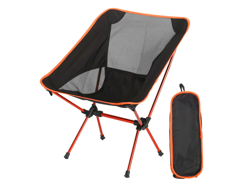 Orange Lightweight Portable Folding Moon Camping Chair Outdoor Fishing Hiking Beach