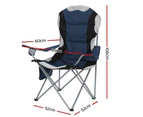 2X Camping Chairs Folding Arm Chair Portable Camping Garden Fishing