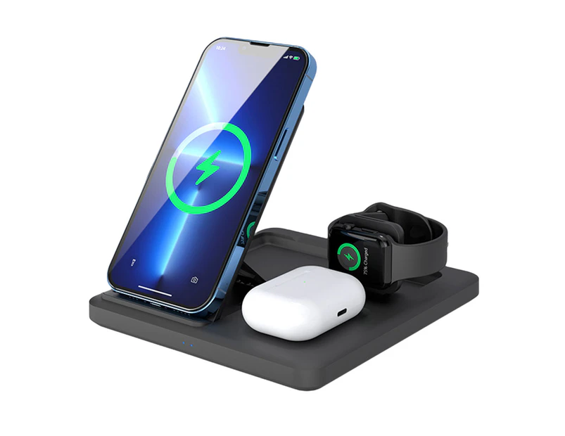 3 in 1 Fast Charging Station Wireless Charger for iPhone Apple Watch Earphones