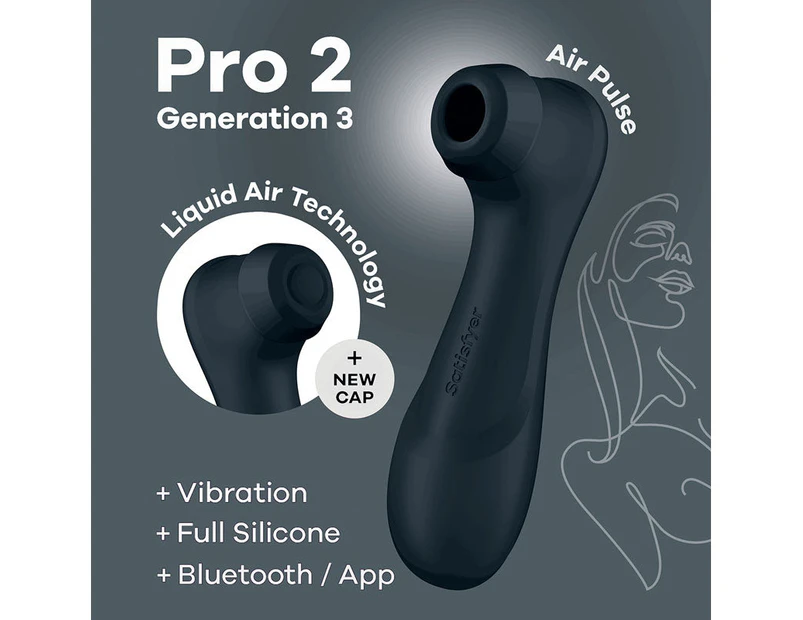 Satisfyer Pro 2 Generation 3 Connect App Double Air Pulse Stimulator - Dark Grey