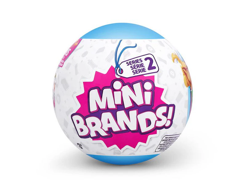 5 Surprise Mini Brands Series 2 Mystery Capsule Real Miniature Brands Collectable Toy by ZURU - Assorted* - Blue