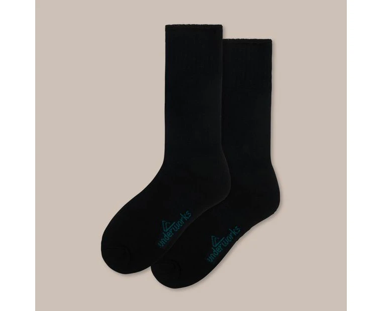 Underworks Organic Bamboo Outdoor Crew Socks - Black