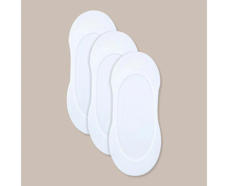 3 Pack Invisible Stay On Footlets - Underworks - White