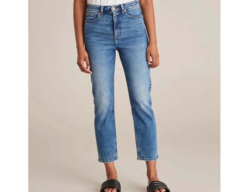 Target Shape Your Body Super High Rise Crop Length Straight Denim Jeans - Blue
