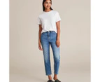 Target Shape Your Body Super High Rise Crop Length Straight Denim Jeans - Blue