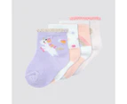 Underworks Baby Organic Cotton Mid Crew socks 4Pk - Pink - Multi