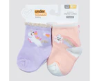 Underworks Baby Organic Cotton Mid Crew socks 4Pk - Pink - Multi
