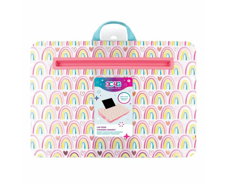 3C4G Pink Rainbow Heart Lap Desk