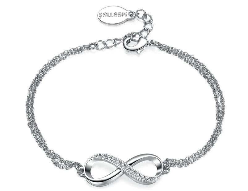 Mestige Infinitely Yours Bracelet w/ Swarovski® Crystals - Silver