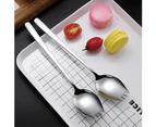 4Pcs Spoon Fork Long Handle Salad Spoon Reusable Stainless Steel Spork Gold Dessert Spoons Outdoor Picnic Dinnerware 19*3.5cm