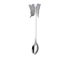 5Pcs Stainless Steel Coffee Spoon Butterfly Design Fruit Fork Stirring Milk Teaspoon