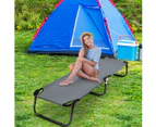 Costway 1.91M Portable Camping Bed Folding Stretcher Heavy Duty Outdoor Sleeping Bed Hiking Travel Grey
