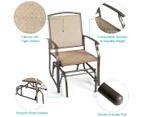 Costway 2x Patio Glider Chair Metal Frame Outdoor Rocker Armchair All Weather Outdoor Furniture Brown