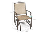 Costway 2x Patio Glider Chair Metal Frame Outdoor Rocker Armchair All Weather Outdoor Furniture Brown