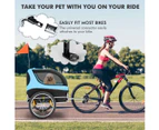 Costway Bike Trailer Foldable Pet Carrier Trolleys Dog Bicycle Stroller Travel w/3 Entrances&1 Warning Flag Blue