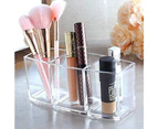 Clear Acrylic Makeup Brush Organizer Eyeliners Display Holder Cosmetic Storage With 3 Slots