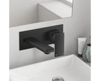 Wall Water Spout mixer tap set 2-IN-1 Basin Bathtub Vanity tap Bathroom Sink Faucets Black