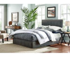 Foret Bed Frame Queen Gas Lift Storage Base Bedroom Furniture Fabric Gray Grey