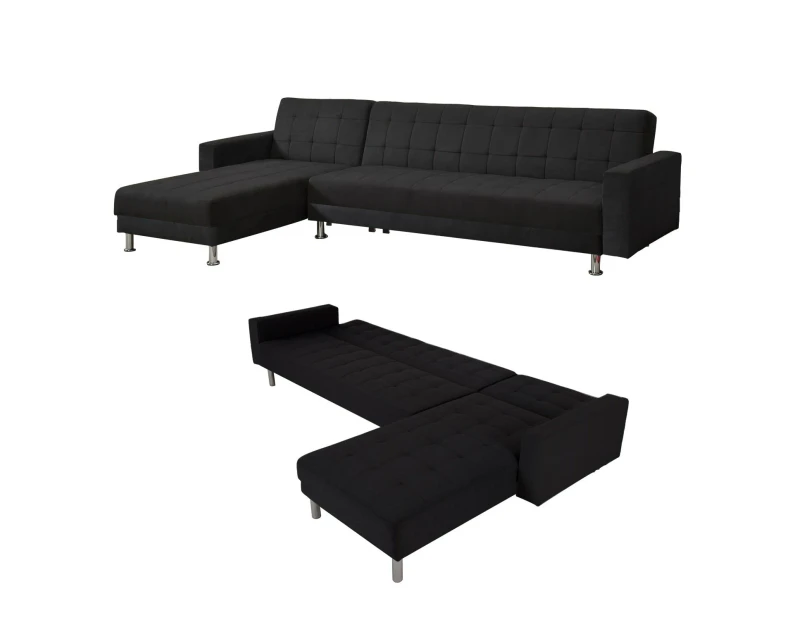 Foret black 5 Seater Sofa Bed Modular Corner Lounge Couch