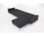 Foret black 5 Seater Sofa Bed Modular Corner Lounge Couch