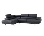 Foret black 4 Seater Sofa L Shape Lounge Couch