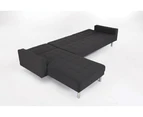 Foret black 5 Seater Sofa Bed Modular Corner Lounge Couch