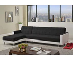 Foret 5 Seater Sofa Bed Modular Corner Lounge Recliner Chaise Couch Fabric Black White