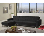 Foret black 5 Seater Sofa Bed Modular Corner Lounge Couch