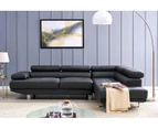 Foret 4 Seater Sofa ,L Shape Lounge black Couch