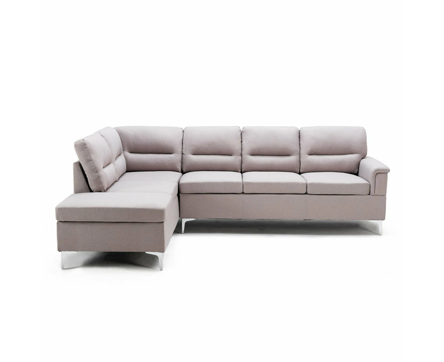 Foret 5 Seater Sofa L Shape Lounge Couch Grey Light