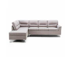 Foret 5 Seater Sofa L Shape Lounge Couch Grey Light