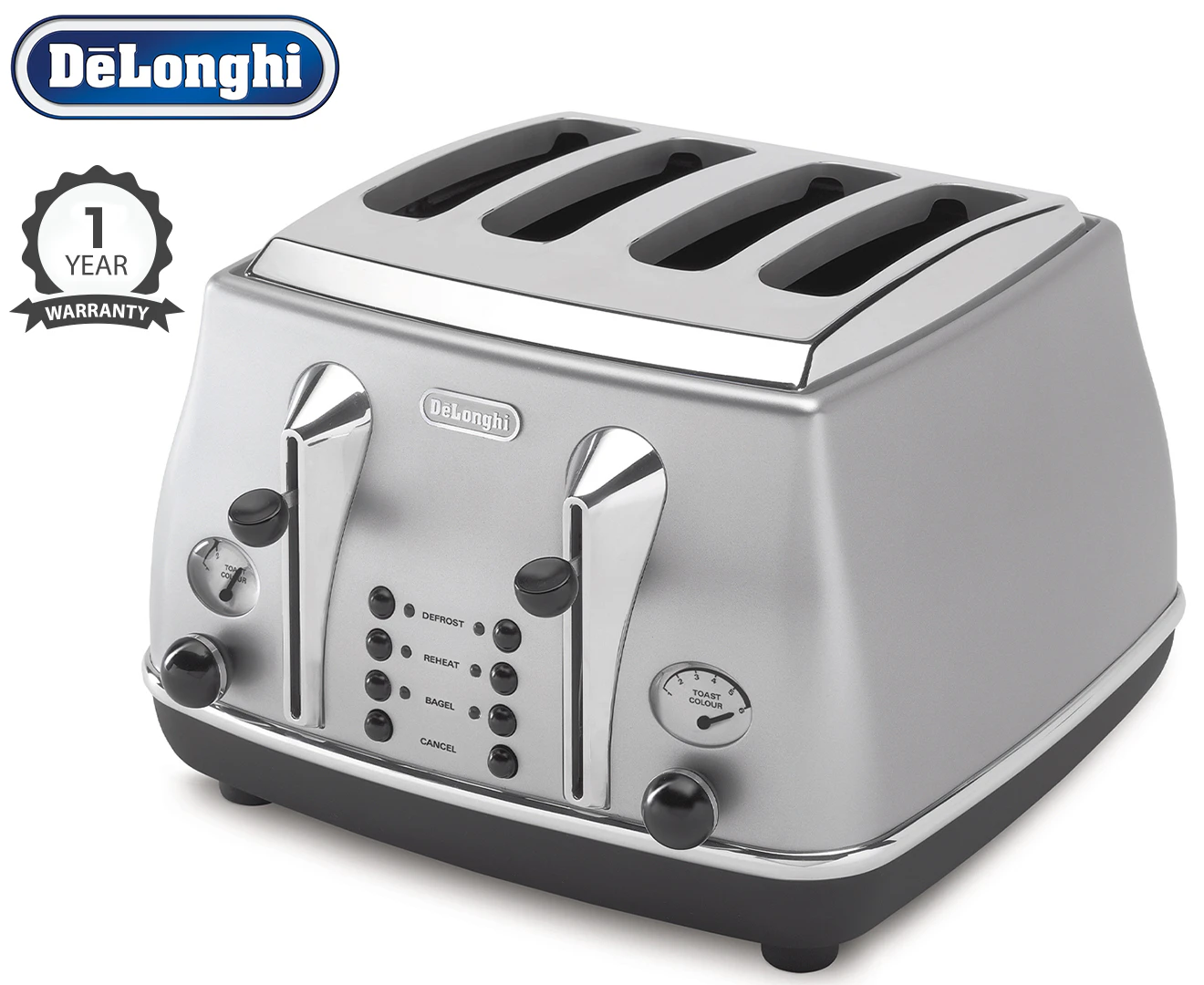 DéLonghi Icona Classic 4-Slice Toaster - Silver CTO4003S