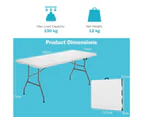 Costway 180cm Camping Table Folding Study Desk Picnic Dining 150kg Weight Capacity  w/Carrying Handle