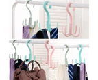 Rotatable 4 claw multi-use scarf hanger belt bag storage hook-Nordic green