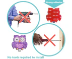 Sticky Hooks,Owl Adhesive Hooks for Hanging Coats Hat Masks Purse Towel Bakcpack,4 Packs Wall Hangers Without Nails(Heavy Duty 11lb)-