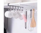 2pcs  Hooks Under Cabinet,Nail Free Adhesive Coffee Cups Holder Hanger Utensil Racks-White